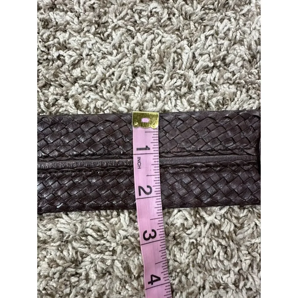 Michael Kors‎ Womens Leather Wide Woven Belt Brown Size Medium 551610